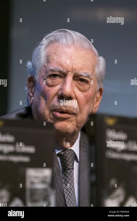 Peruvian Writer Mario Vargas Llosa During The Presentation Of His New