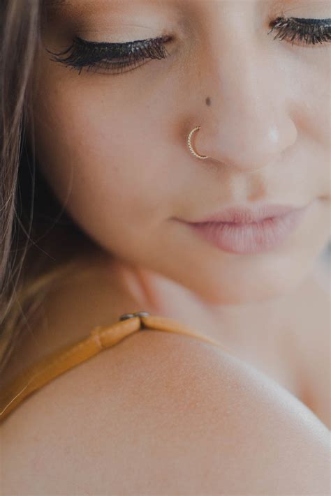 Small Gold Hoop Earring Gold Nose Ring Hoop Gold Cartilage Etsy