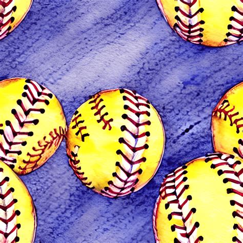 Watercolor Softball Pattern · Creative Fabrica