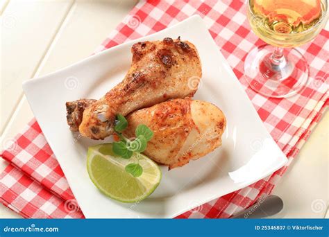 Roast Chicken Drumsticks Stock Image Image Of Wine Grilled 25346807