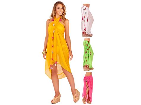 Womens Tassle Sarong Beachwear Dress Wrap Beach Cover Up Cotton Ladies