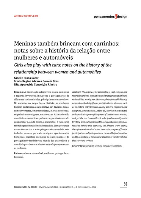 PDF Meninas também brincam carrinhos notas sobre a história da