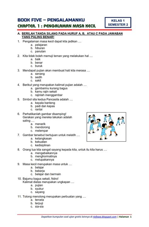 Latihan Soal Pjok Kelas 2 Semester 2 Id