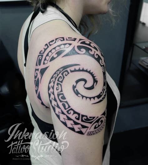 Tribal Polynesian Swirl Tattoo – INKVASION Tattoo Studio · SINGAPORE