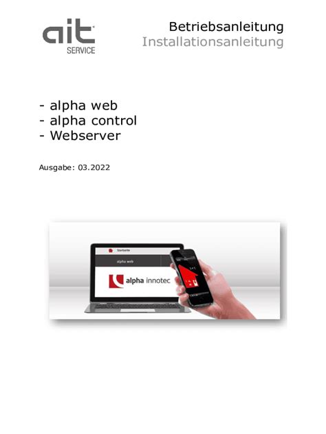 Ausf Llbar Online Betriebsanleitung Installationsanleitung Alpha Web