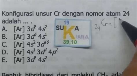 Konfigurasi Elektron Contoh Soal Kimia Sma Youtube