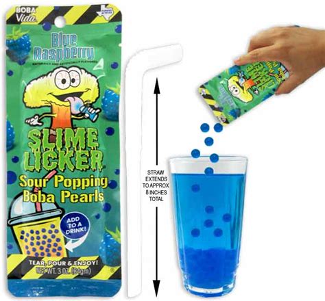 Slime Licker Sour Popping Boba Pearls Blue Raspberry