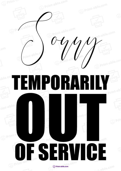 14 Free Out Of Service Sign Printable PRINT ABLE