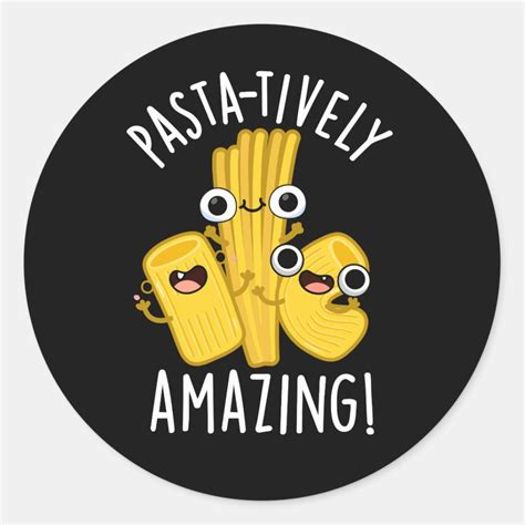 Pasta Tastyly Amazing Sticker With The Words Amazing And Funny Faces