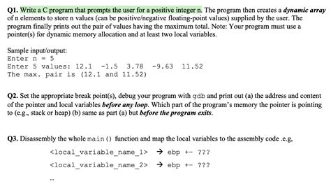 Solved Q1 Write A C Program That Prompts The User For A