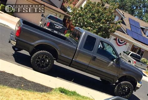 Wheel Offset 2002 Ford F 250 Super Duty Aggressive 1 Outside Fender Leveling Kit Custom Rims