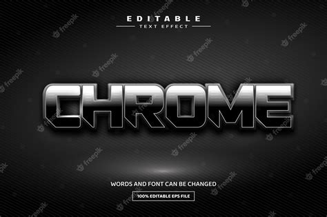 Premium Vector Chrome 3d Editable Text Effect Template