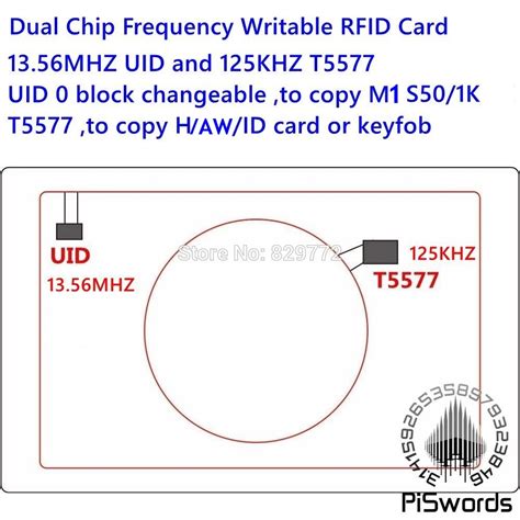 Dual Chip Frequency RFID 13 56Mhz 1K UID And T5577 125 KHz ID Blank