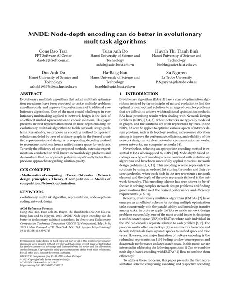 Pdf Mnde Node Depth Encoding Can Do Better In Evolutionary Multitask