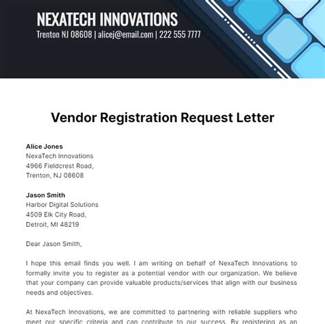 Vendor Agreement Templates Letter Format For Vendor Agreement