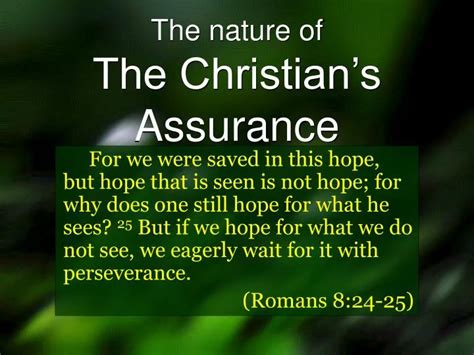 Ppt The Nature Of The Christians Assurance Powerpoint Presentation