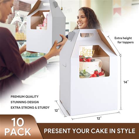 Tall Cake Box Inch Pack X X Inch With Window White