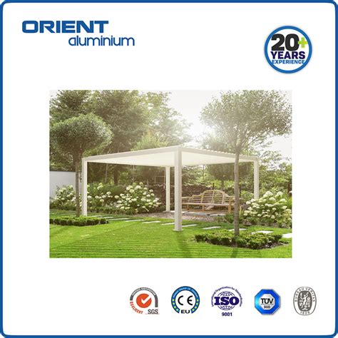 Garden Patio Automatic Motorized Aluminum Gazebo Outdoor Terrace Roof Louvre Waterproof Metal