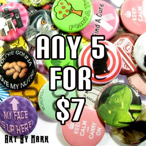 Pinback Button 5 Pack Etsy