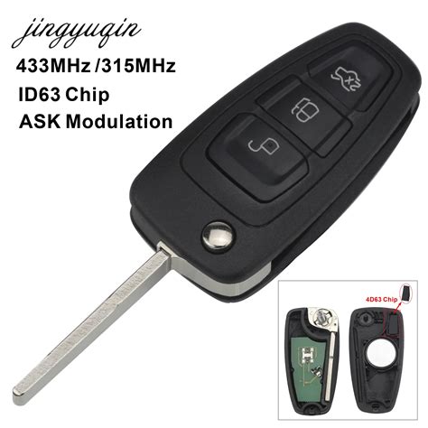 Jingyuqin Button Id Chip Mhz Flip Keyless Entry Fob For Ford