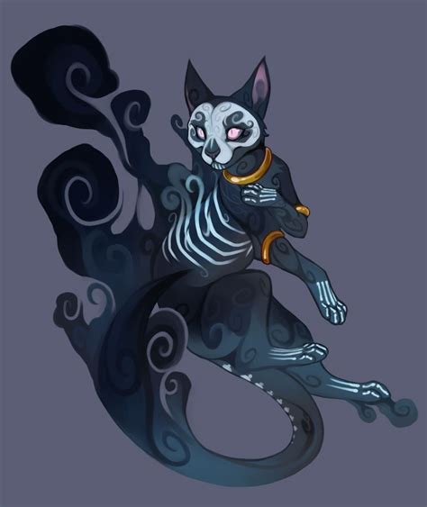 Bone Cat Familiar Or Eidolon Furry Art Creature Art Art