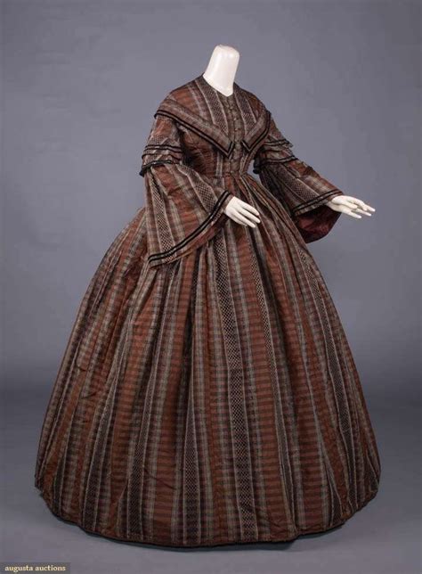 Silk Taffeta Day Dress C 1855 Historical Dresses Victorian Dress