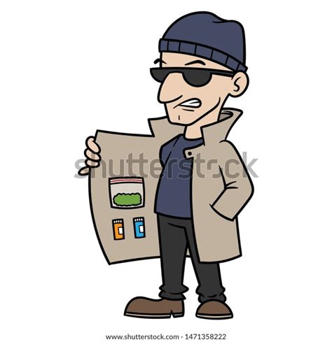 Cartoon Drug Dealer Vector Illustration Stock Vector Royalty Free