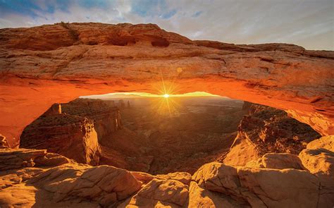 Sunrise Behind Mesa Arch In Canyonlands Photograph By Panoramic Images Fine Art America