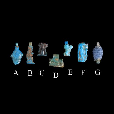 Selection of Ancient Egyptian Faience Amulets - St James Ancient Art