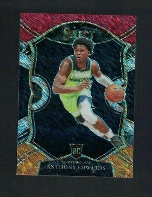 Select Anthony Edwards Red White Orange Shimmer Prizm Rc