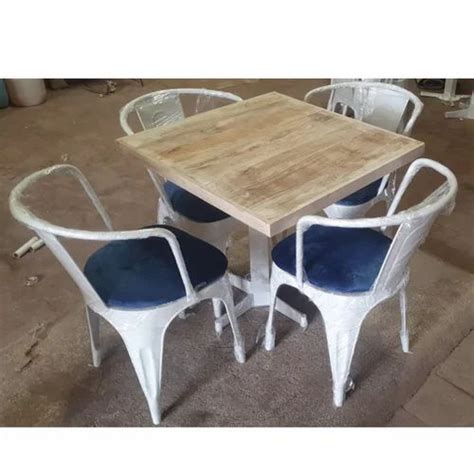 Blue And White Mild Steel Seater Cafe Table Chair Set At Rs Set