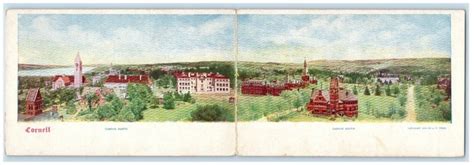 1903 Fold Out Cornell University Campus Birds Eye View Ithaca Ny Pmc