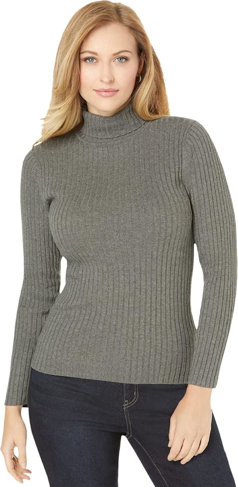 Jessica London Womens Plus Size Ribbed Cotton Turtleneck Sweater 100 Cotton At Amazon Womens