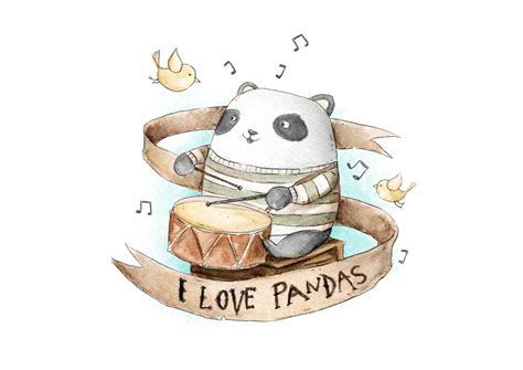 Pandas In Love Drawing