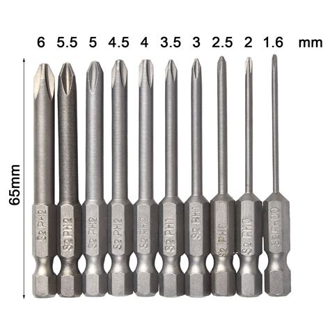 Durable Alloy Steel Magnetic Screwdriver Bits Set PH00 PH0 PH1 PH2 65mm