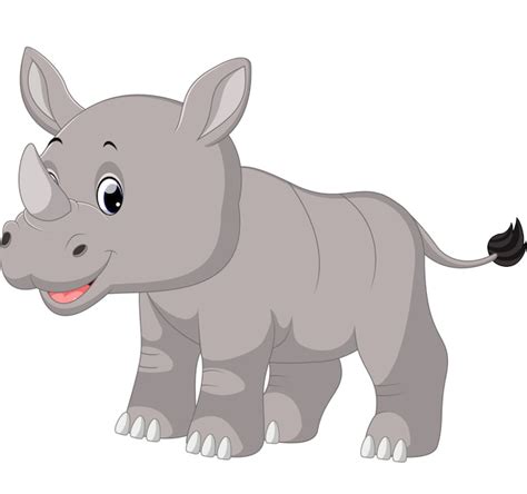 Premium Vector | Cute baby rhino