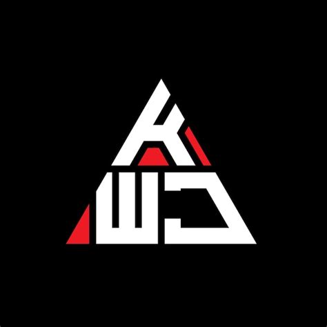 Desenho de logotipo de letra triangular KWJ forma de triângulo KWJ