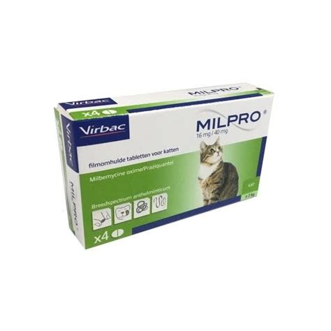 Virbac Milpro Gatos 16 Mg 40 Mg 4 Comprimidos KuantoKusta