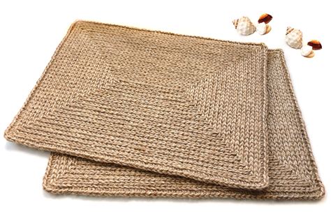 Jute Table Placemats Made With A Rubber Base In A Rustic Or Etsy