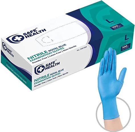 Safe Health Nitril Royal Blue Examination Gloves 100 Stuks Blauw