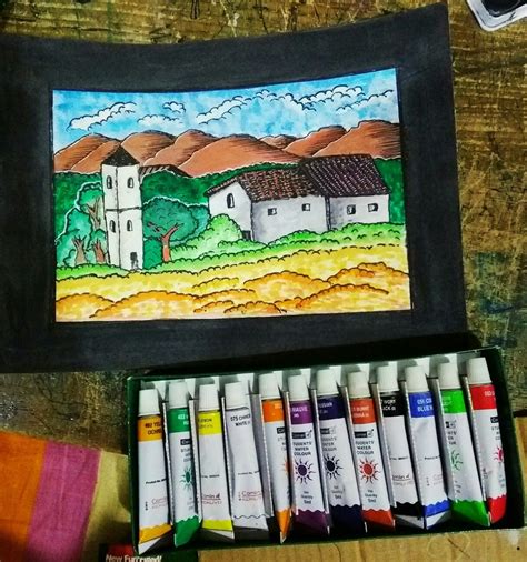 Landscape Painting With Camlin Water Colour Tubes Trifold Episodes