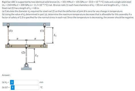 [solved] Rigid Bar Abc Is Supported By Two Identical Soli