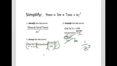 How To Simplify Algebraic Expressions Multiplication And Division Types Youtube