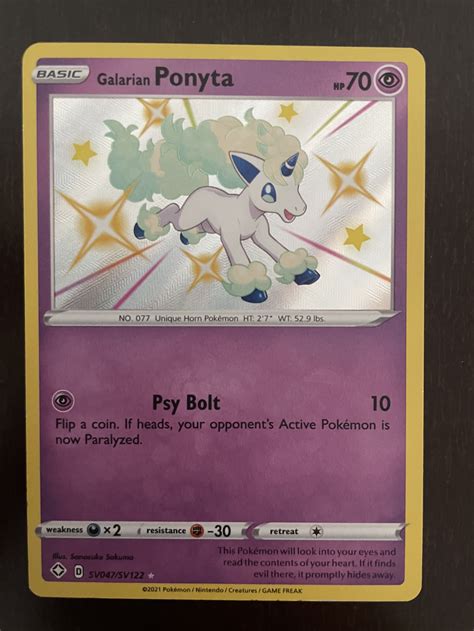 Pokemon Tcg Galarian Ponyta Sv Sv Shiny Rare Shining Fates