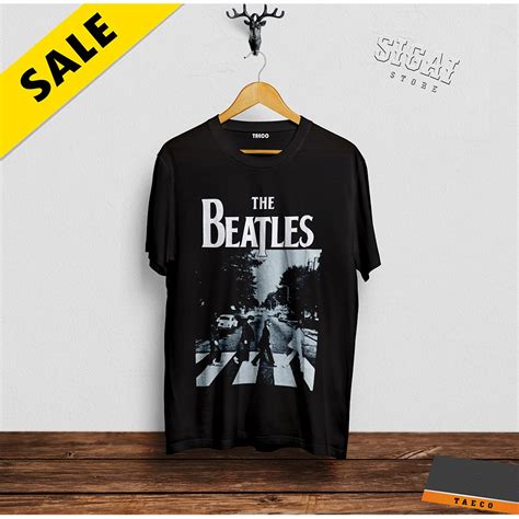 Jual Baju Kaos The Beatles Lengan Pendek Dan Panjang Hitam Shopee