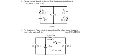 Solved 1 Find The Currents Through R1 R2 And R3 In The Chegg