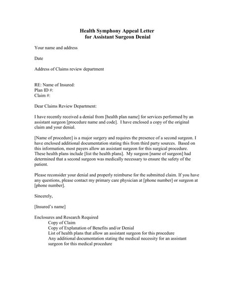 Insurance Appeal Letter Templates Database Letter Template Collection