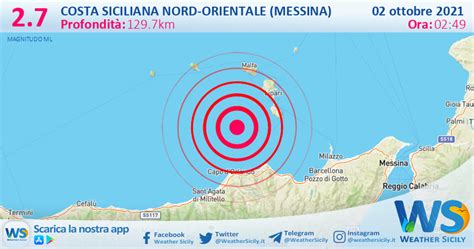 Sicilia Scossa Di Terremoto Magnitudo 2 7 Nei Pressi Di Costa