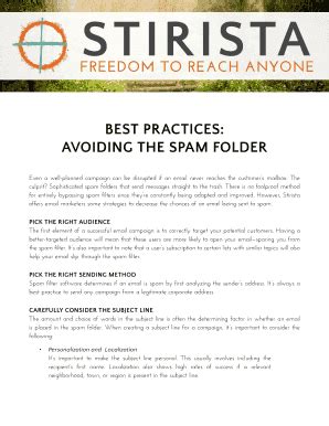 Fillable Online Avoiding The Spam Folder Fax Email Print Pdffiller