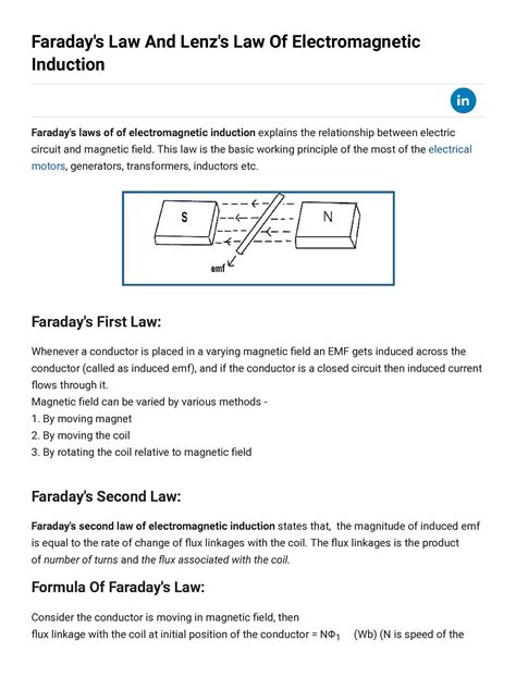 Faradays Law Lenz Law Faraday S Law And Lenz S Law Of